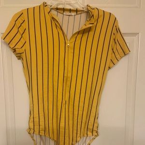 Yellow and black striped bodysuit